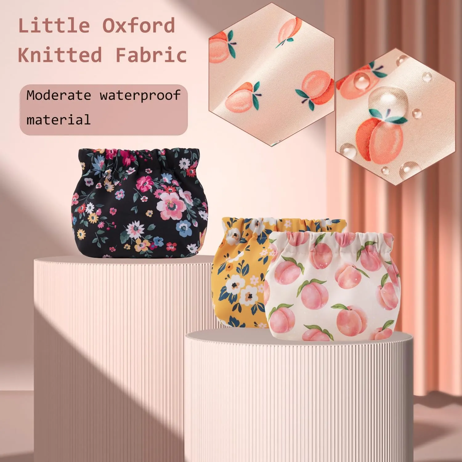 3Pcs Printed Pocket Cosmetic Bag,Lipstick Bag,Small Makeup Bag for Purse,Self-closing Waterproof Coin Purse,Lipstick Organizer for Women & GirlE