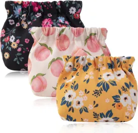 3Pcs Printed Pocket Cosmetic Bag,Lipstick Bag,Small Makeup Bag for Purse,Self-closing Waterproof Coin Purse,Lipstick Organizer for Women & GirlE