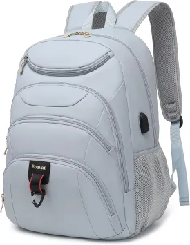 Boavan Laptop Backpack for women, 15.6 inch Laptop Bag with USB Port, Waterproof Travel Work Backpack Purse, Anti-Theft Teacher Nurse Doctor Casual Bookbags Office Business backpackBlue