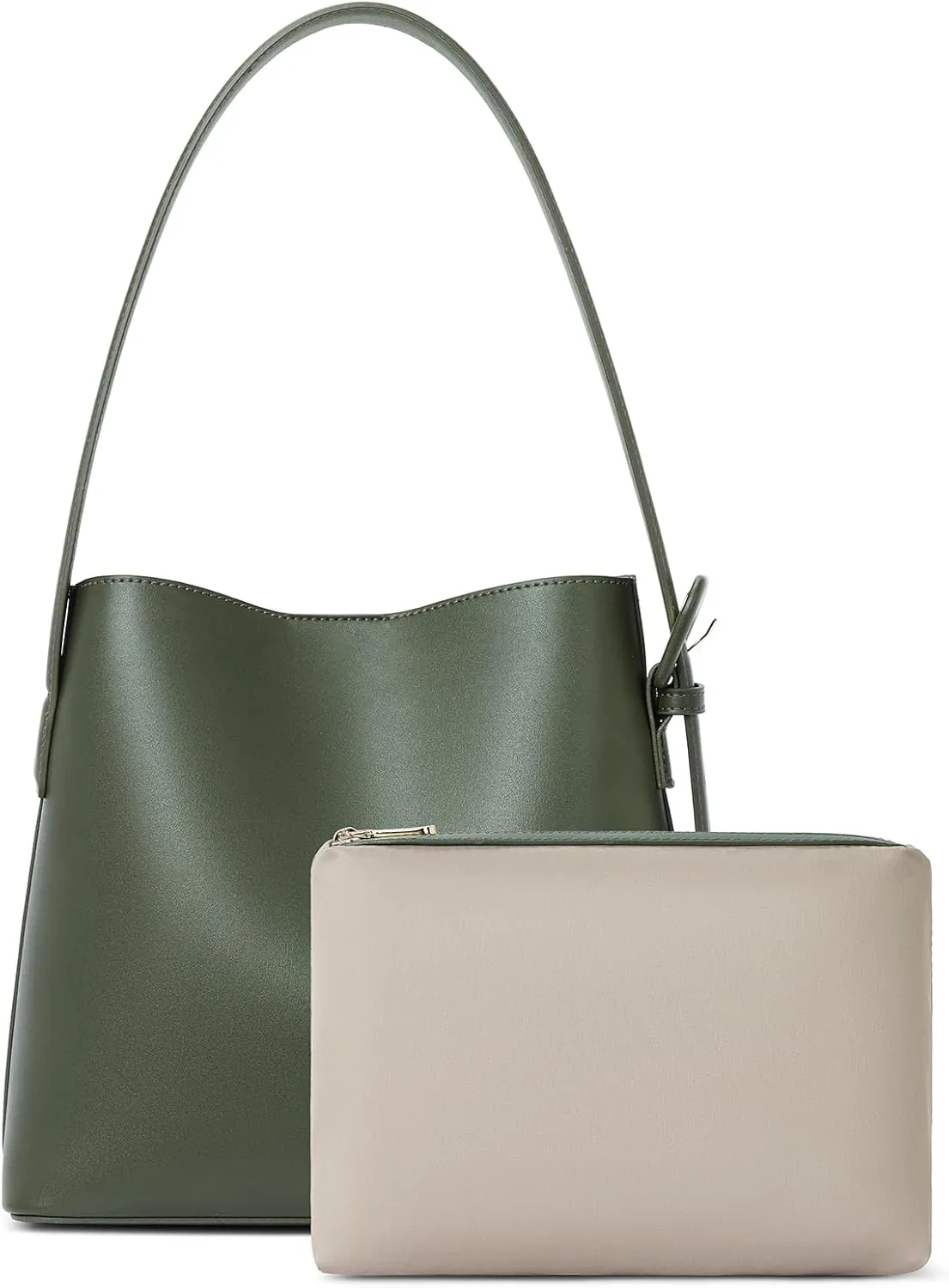 BOSTANTEN Bucket Bag Vegan Leather Shoulder Purses for Women Trendy Adjustable Strap
