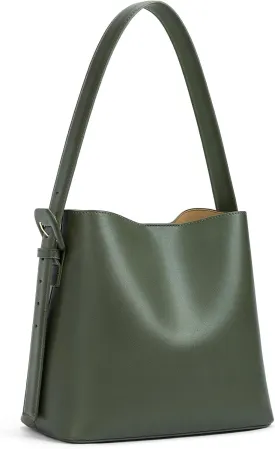 BOSTANTEN Bucket Bag Vegan Leather Shoulder Purses for Women Trendy Adjustable Strap