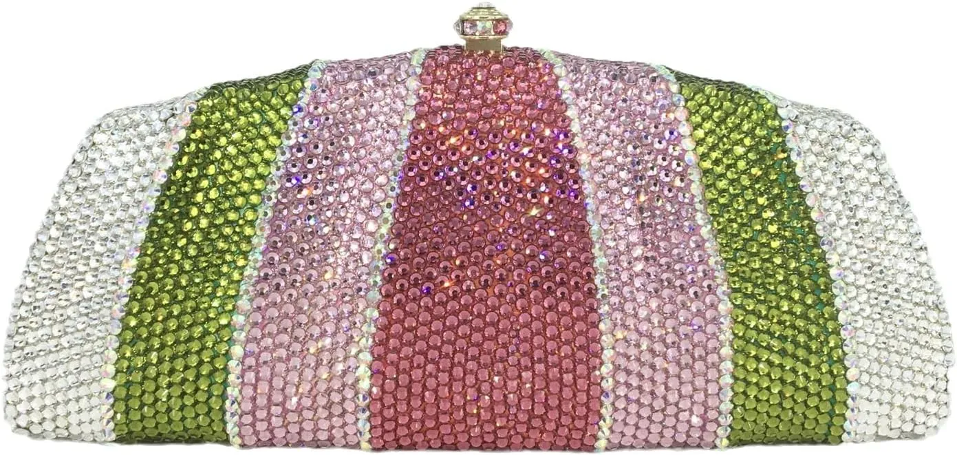 Boutique De FGG Crystal Clutch Evening Bag Novelty Rhinestone Clutch Purses for Women Formal Wedding Bridal Handbags,Mini