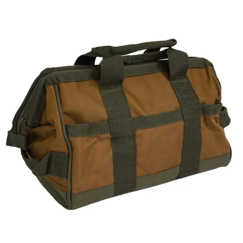 Bucket Boss 60028 Gatemouth Tool Bag Combo, Brown 17 pockets