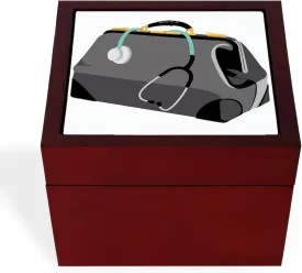 CafePress Doctors Bag Memory Keepsake Jewelry Box, 5"x5"x3.75"