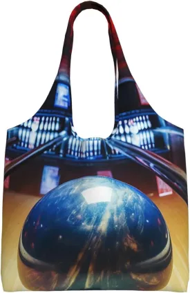 Canvas Aesthetic Tote Bag for Women Handbag Bowling Reusable Grocery Bags with Handles