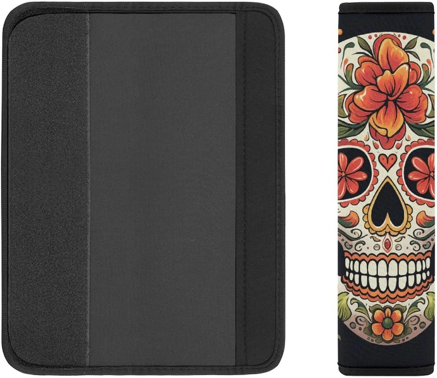 Colorful Sugar Skull Auto Seat Belt Cover 2PCS Universal Car Seat Belt Shoulder Protector Pad, Protect Your Shoulders and Neck for Car Seat Belt, Shoulder Bag, Backpack