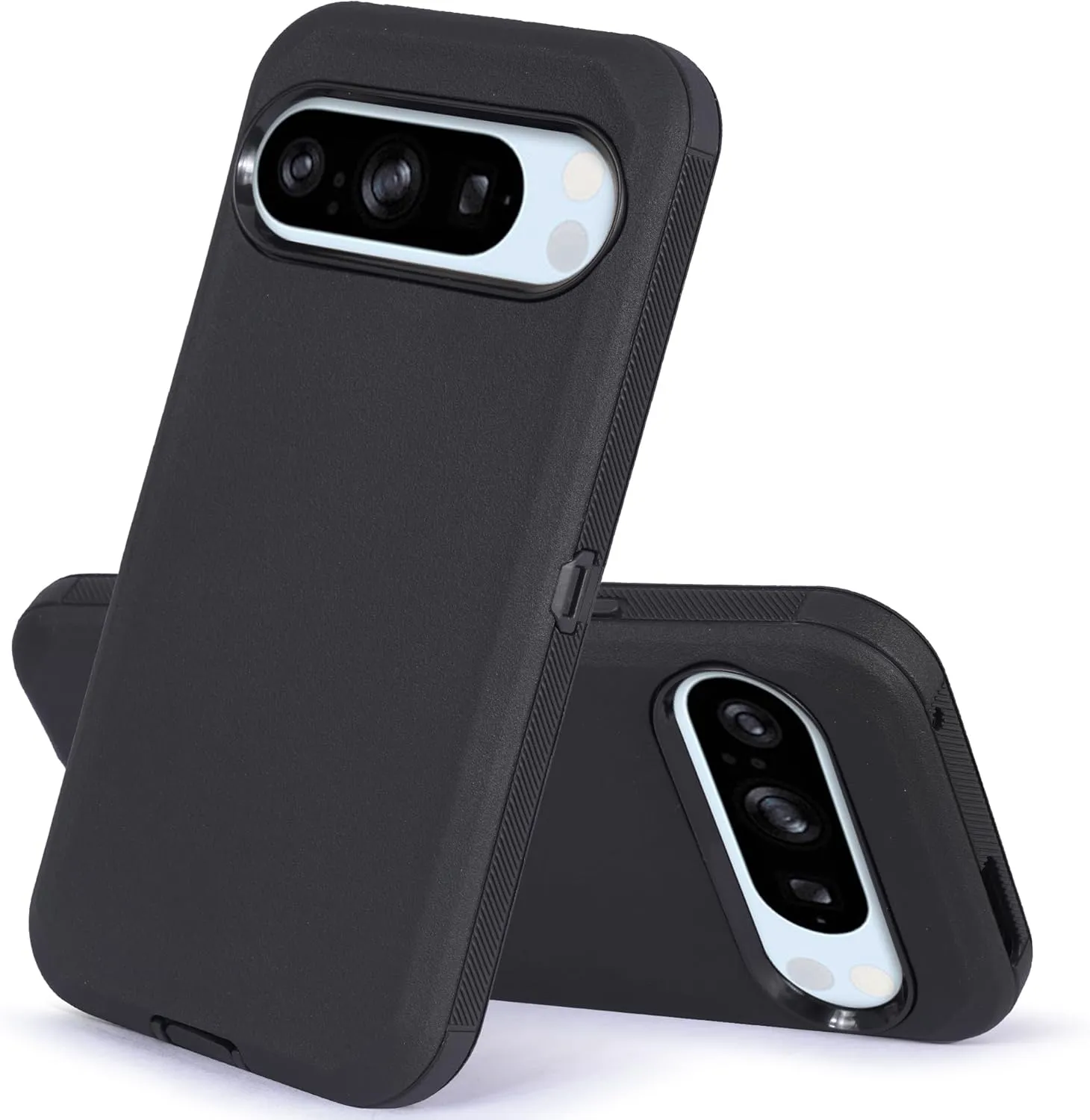 Compatible for Google Pixel 9 Pro XL 6.8 inch Screen, Built in Screen Protector, Belt Clip Holster Heavy Duty Defender Case Dustproof Shockproof Protection (Black)