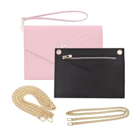 Conversion Kit compatible with Monogram Clutch, Insert with 120cm - 47" inches Premium Gold Chain, Wristlet Insert Wallet on Chain (Rouge Legion)