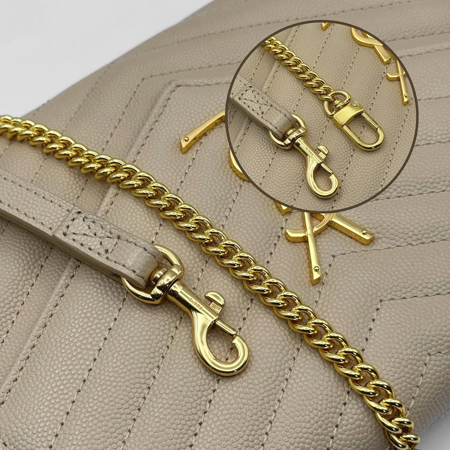 Conversion Kit compatible with Monogram Clutch, Insert with 120cm - 47" inches Premium Gold Chain, Wristlet Insert Wallet on Chain (Rouge Legion)