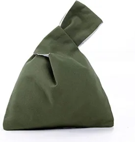 Cotton Canvas Plain Color Canvas Wrist Wristlet Handbag Sleeve Knot Pouch Portable Purse Tote Gift Bag