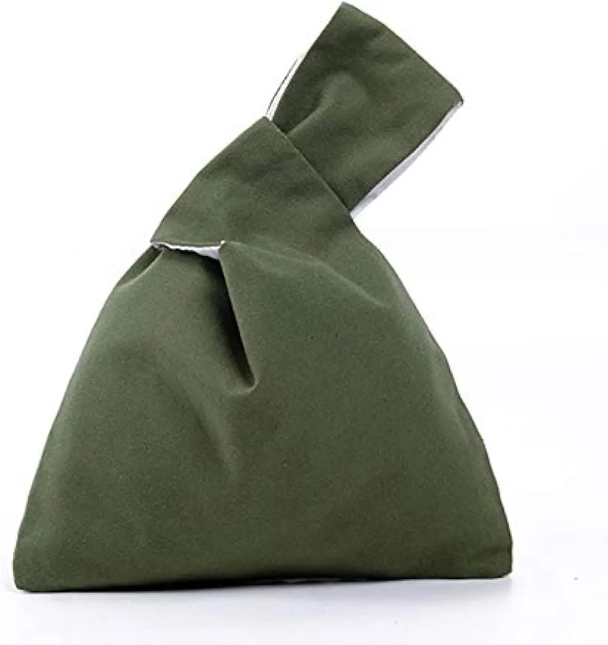 Cotton Canvas Plain Color Canvas Wrist Wristlet Handbag Sleeve Knot Pouch Portable Purse Tote Gift Bag