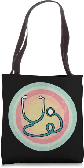 Doctor Nurse Vintage Retro Stethoscope Funny Doctors Lover Tote Bag
