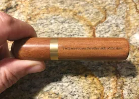 Engraved "I will see you on the other side of the stars" Rosewood Cremation Urn, Ashes Memorial, Pet Urn, Scattering Tube, Memorial Gift - Fits Pocket or Purse, Perfect for Travel, TSA Compliant