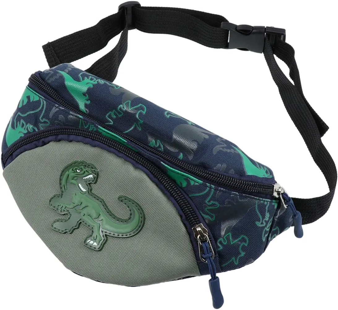 Fanny Pack for Kids, Cartoon Dinosaur Waist Bag Small Hipsack Waist Pack Fanny Phone Wallet Pouch with Adjustable Belt for Children Sports Running,Camping,Traveling,Camping