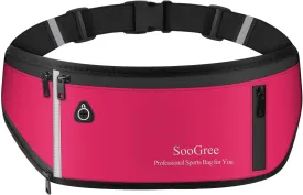 Fanny Packs for Women Men Slim Running Belt Waist Pack Runners Bag Waterproof Money Belt Phone Holder for Sports Hiking Traveling Walking Reflective Strip Adjustable Strap