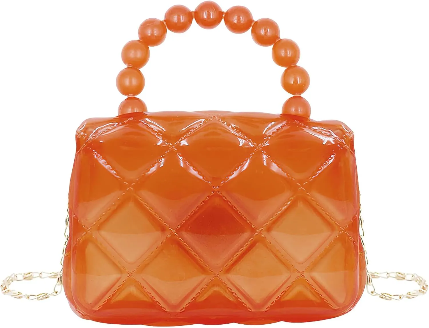 Girls Small Clear Jelly Purse Candy Color Transparent Tote Bag Handbag with Removable Shoulder Strap