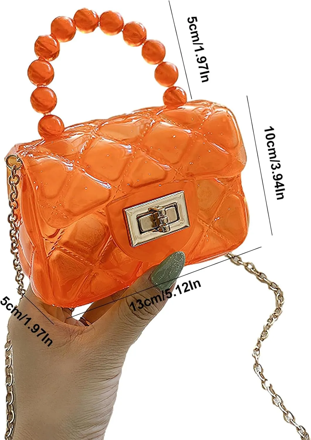 Girls Small Clear Jelly Purse Candy Color Transparent Tote Bag Handbag with Removable Shoulder Strap