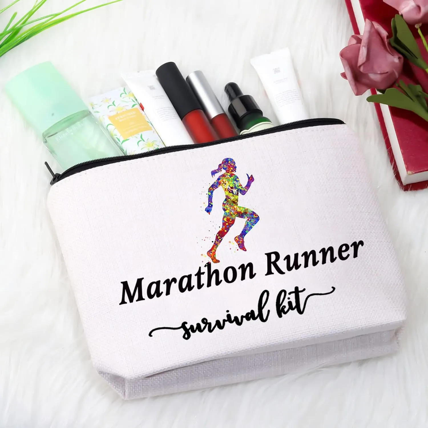 GJTIM Running Runner Gift Marathoner Gift Marathon Runner Zipper Pouch Marathon Runner Survival Kit Makeup Bag