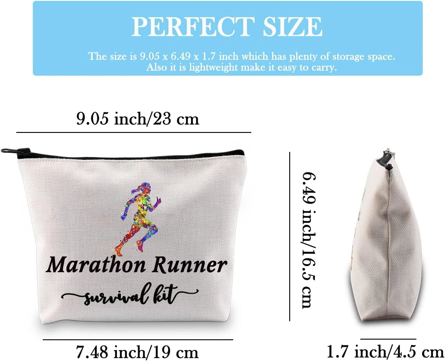 GJTIM Running Runner Gift Marathoner Gift Marathon Runner Zipper Pouch Marathon Runner Survival Kit Makeup Bag