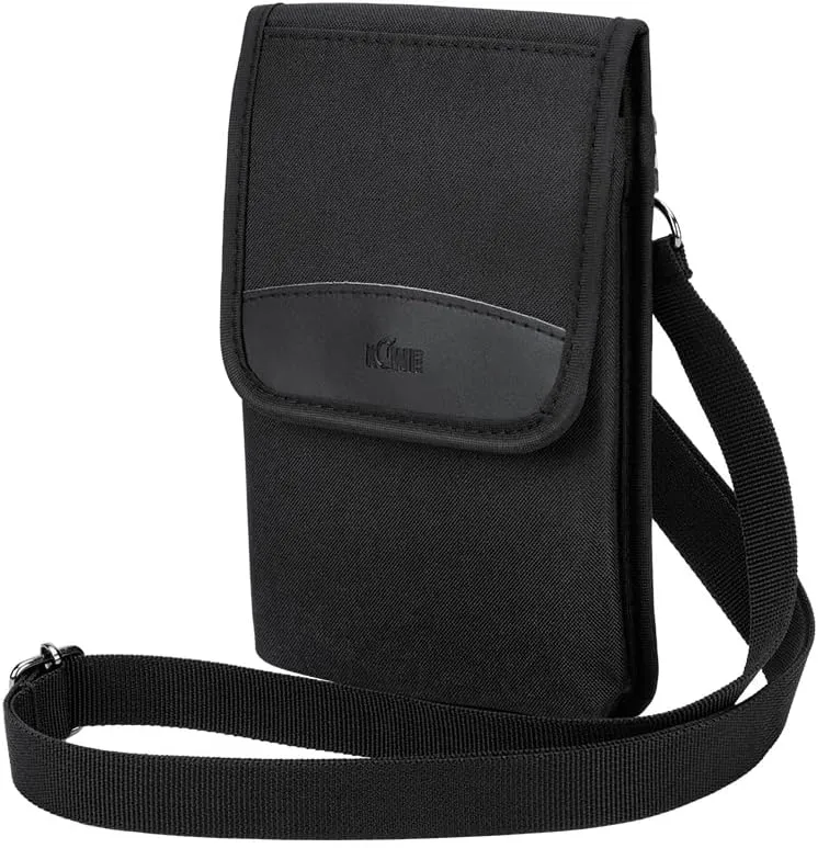 KIWIFOTOS Travel Cell Phone Pouch Belt Pouch, Phone Holster Crossbody Bag with Shoulder Strap for iPhone 16 15 14 Pro Max Case Holder with Neck Lanyard Smartphone Walking Passport Wallet
