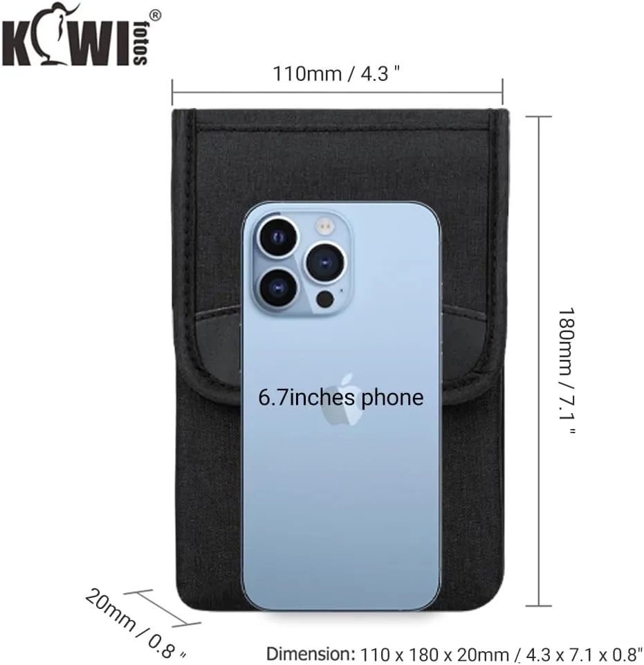 KIWIFOTOS Travel Cell Phone Pouch Belt Pouch, Phone Holster Crossbody Bag with Shoulder Strap for iPhone 16 15 14 Pro Max Case Holder with Neck Lanyard Smartphone Walking Passport Wallet