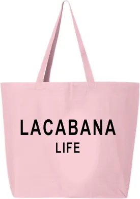 LaCabana Life Aruba Beach Pool Tote Canvas Handbag Shoulder Bag for Grocery Shopping Travel Work Lunch (Jumbo 20"x15"x5")