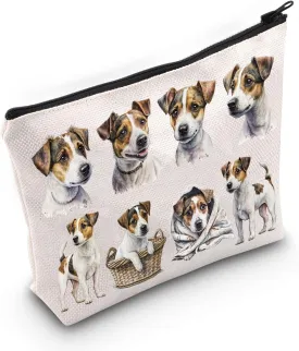 LEVLO Jack Russell Cosmetic Makeup Bag Jack Russell Lover GiftJack Russell Mom Travel Pouch Bag Jack Russell Merch (Jack Russell)