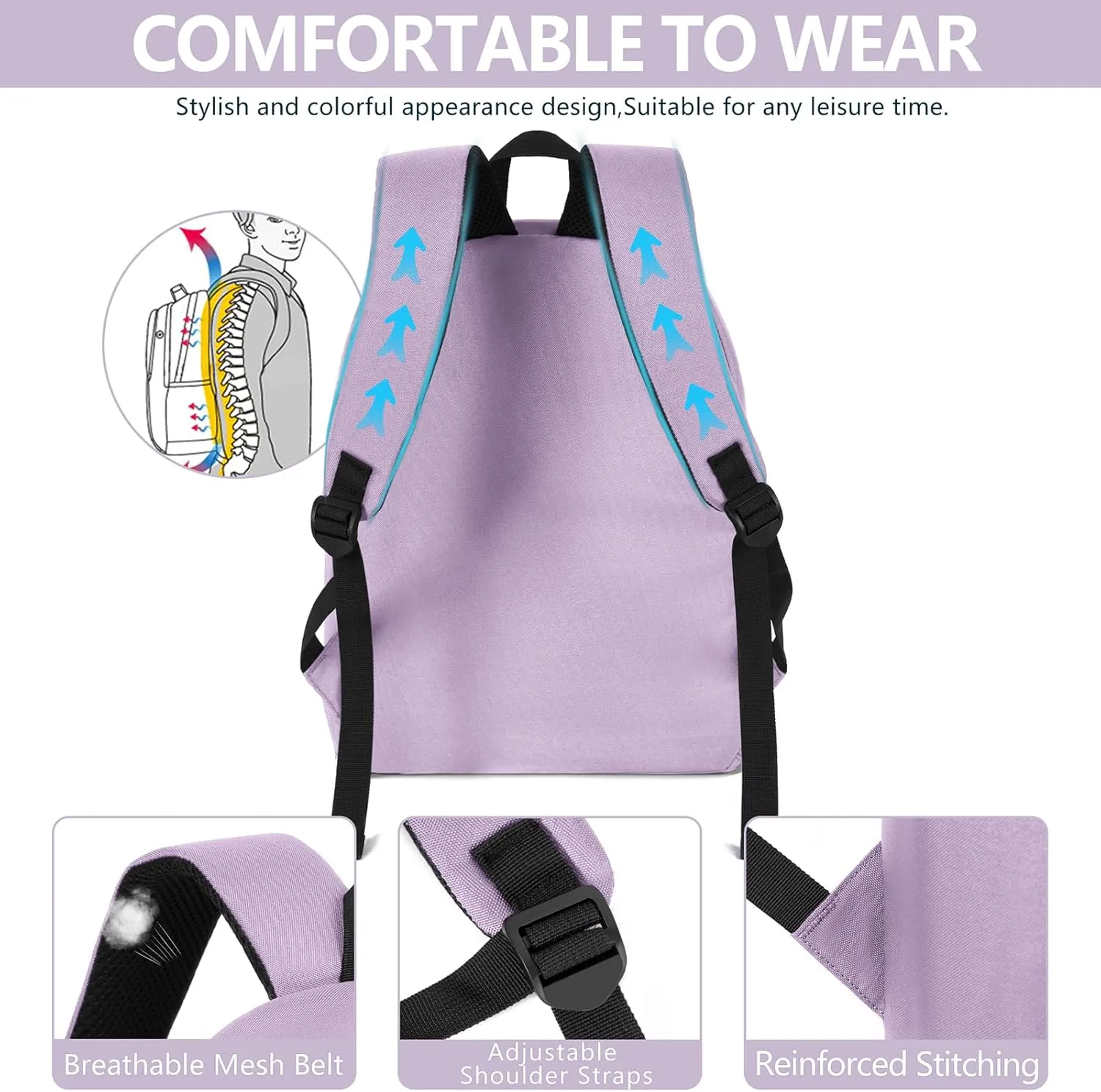 Lightweight Children School Backpack W11.9 xD5.6 xH15.8 Daily Use Backpack Book Bag for Kids