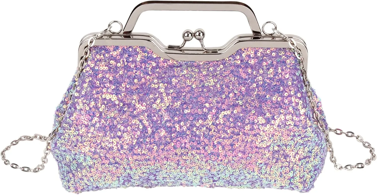 Mermaid Sequins Clutch Sparkling Glitter Evening Crossbody Shell Bag Banquet Handbag Party Prom Wedding Purse