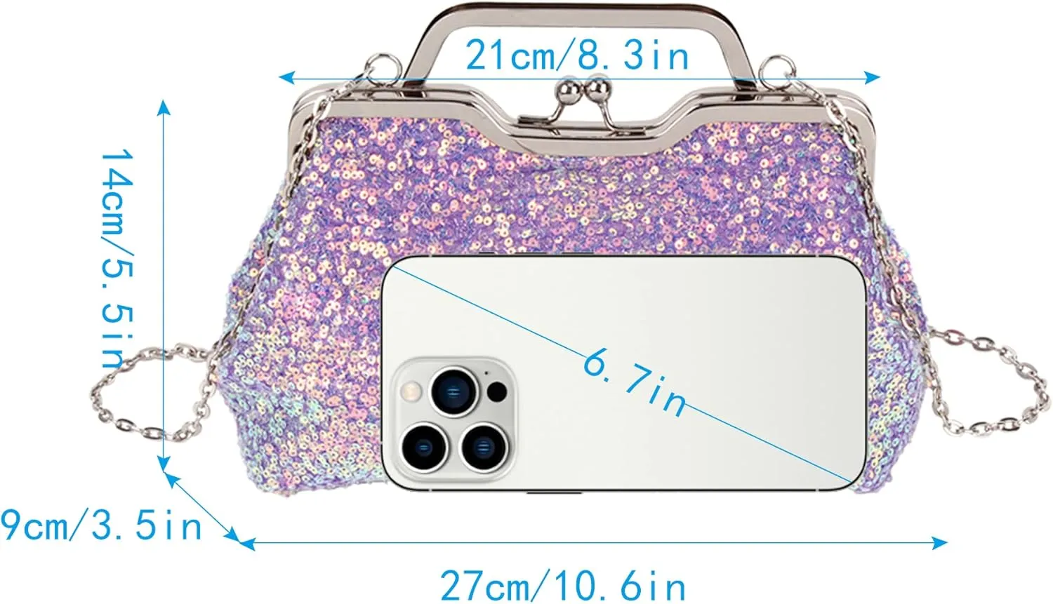 Mermaid Sequins Clutch Sparkling Glitter Evening Crossbody Shell Bag Banquet Handbag Party Prom Wedding Purse