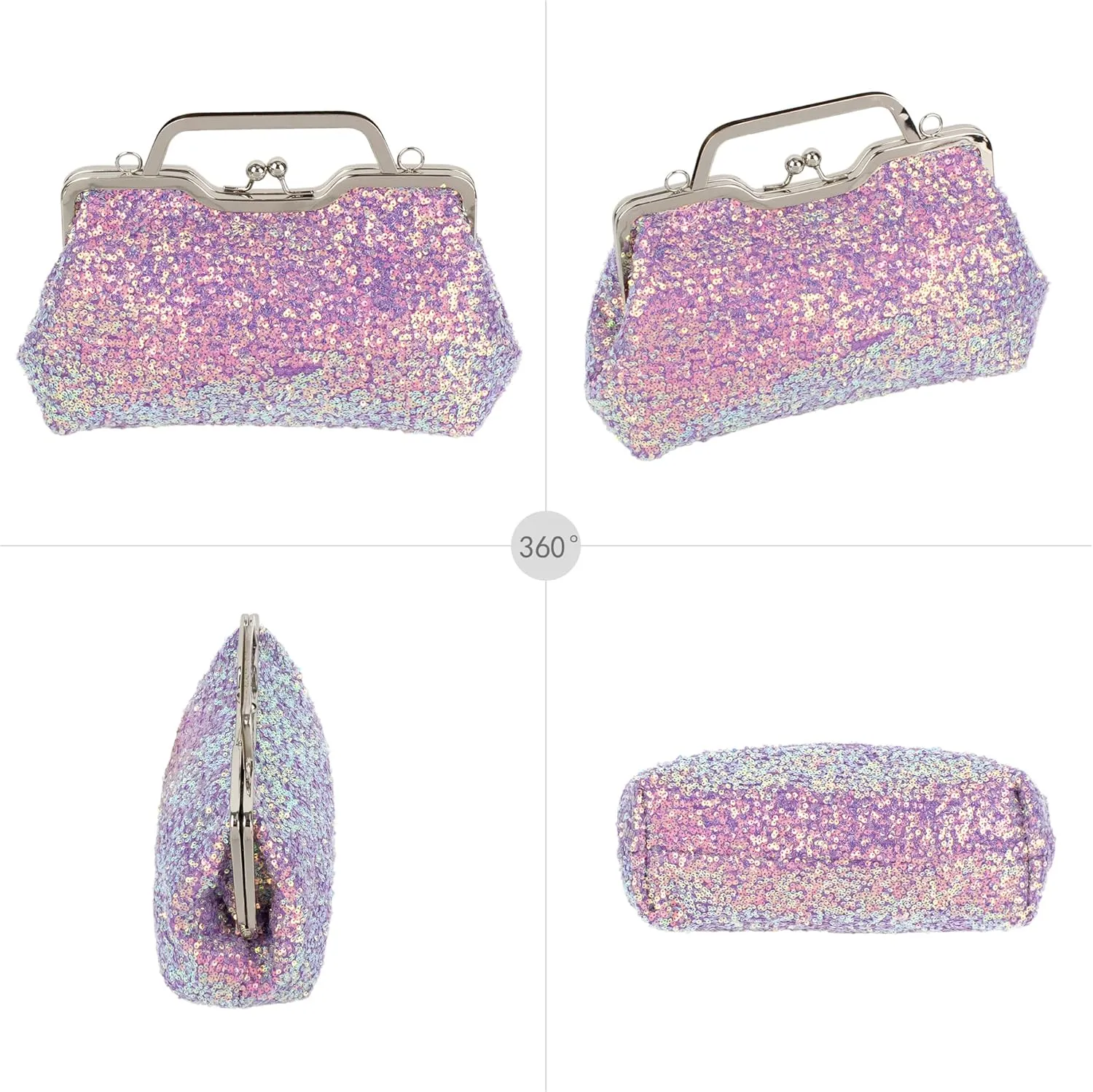 Mermaid Sequins Clutch Sparkling Glitter Evening Crossbody Shell Bag Banquet Handbag Party Prom Wedding Purse