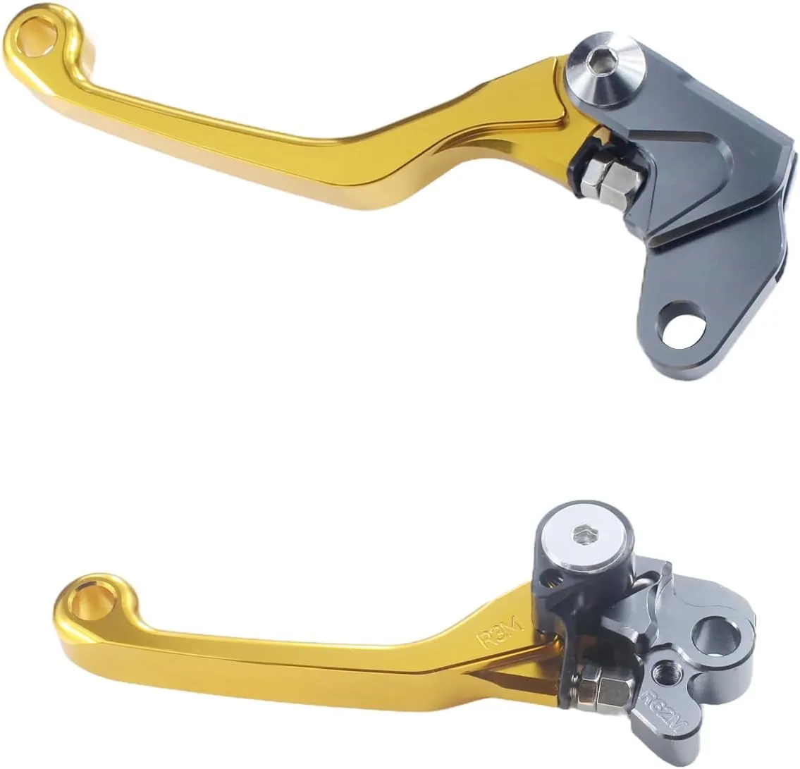 Motorcycle CNC Foldable Pivot Clutch Brake Lever Handle for RM85 RM 85 2005-2017 RM125 RM250 RM 125 250 2004 2005 2006 2007 2008 04-08 (L60R62gold)