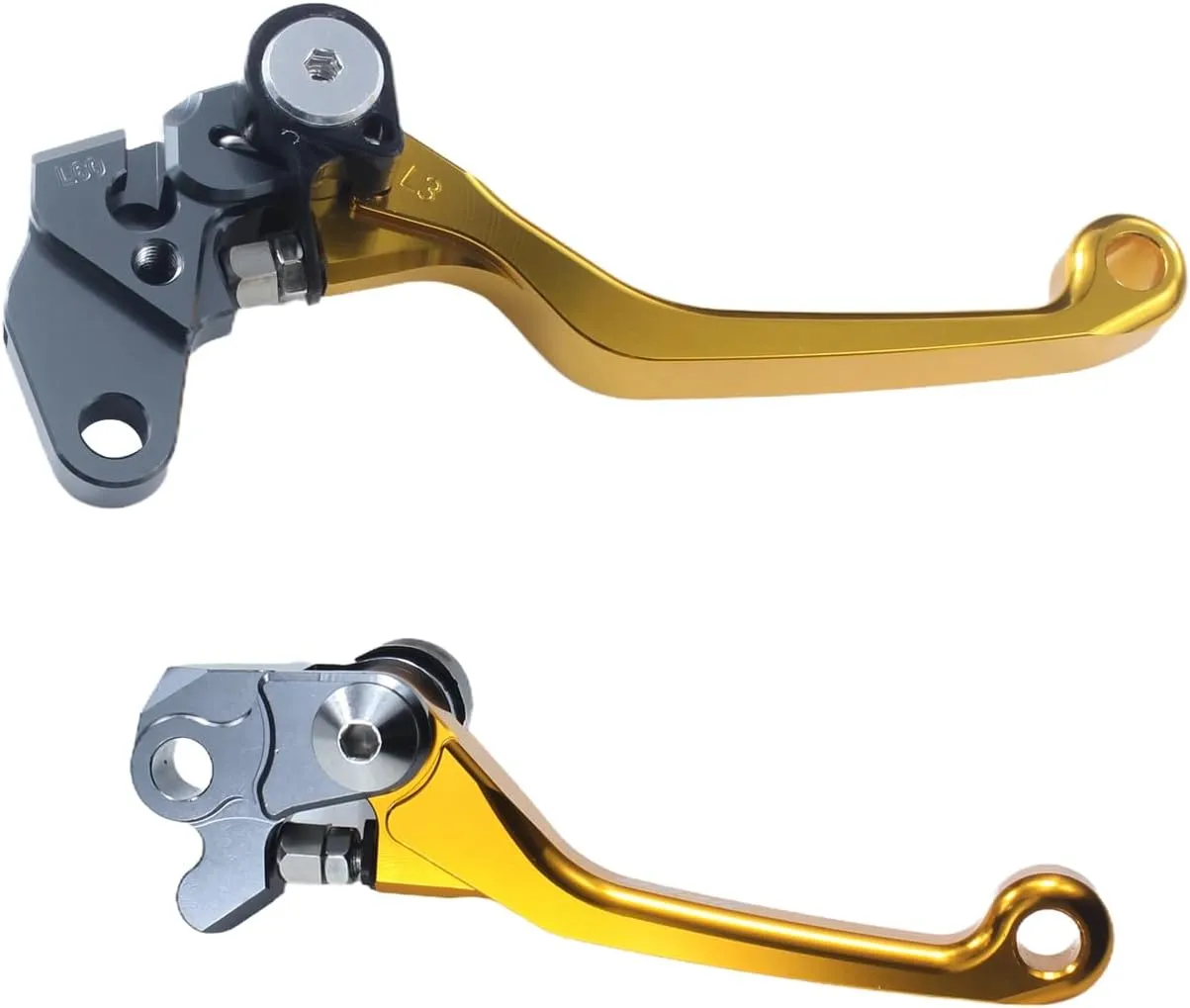 Motorcycle CNC Foldable Pivot Clutch Brake Lever Handle for RM85 RM 85 2005-2017 RM125 RM250 RM 125 250 2004 2005 2006 2007 2008 04-08 (L60R62gold)
