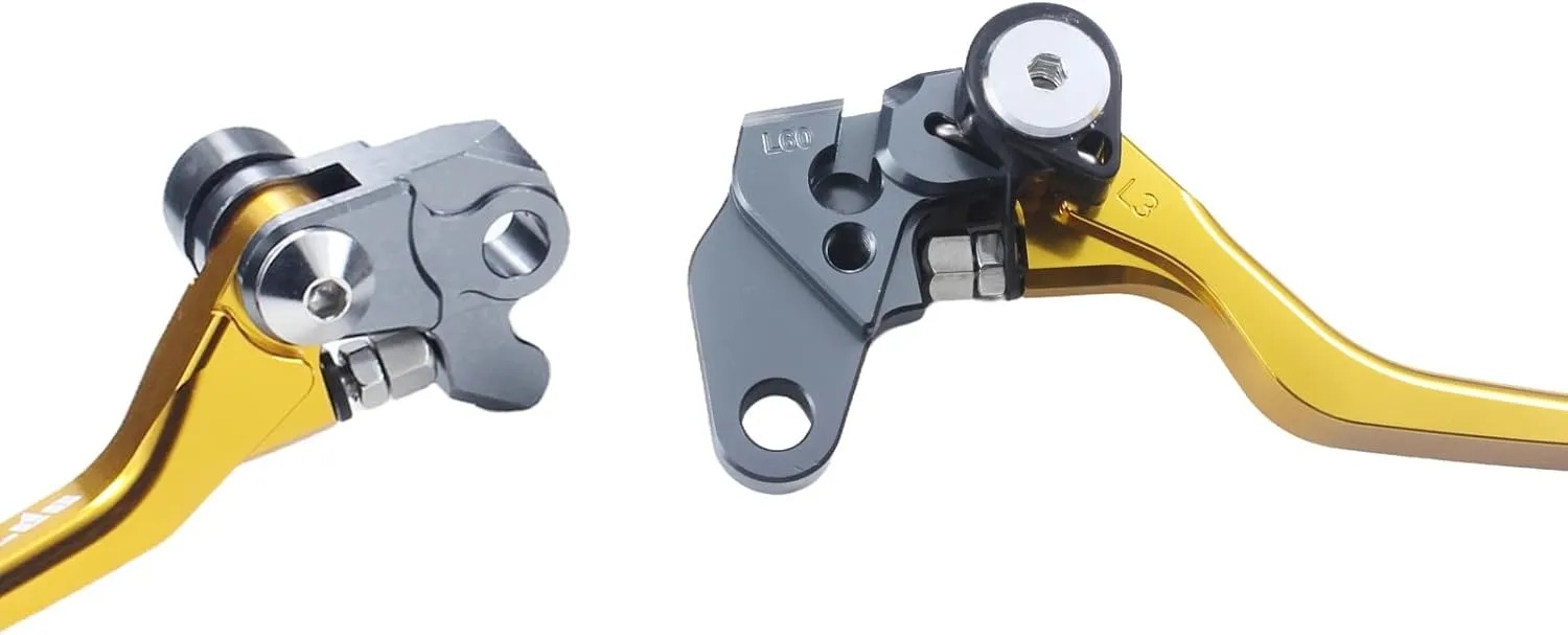 Motorcycle CNC Foldable Pivot Clutch Brake Lever Handle for RM85 RM 85 2005-2017 RM125 RM250 RM 125 250 2004 2005 2006 2007 2008 04-08 (L60R62gold)
