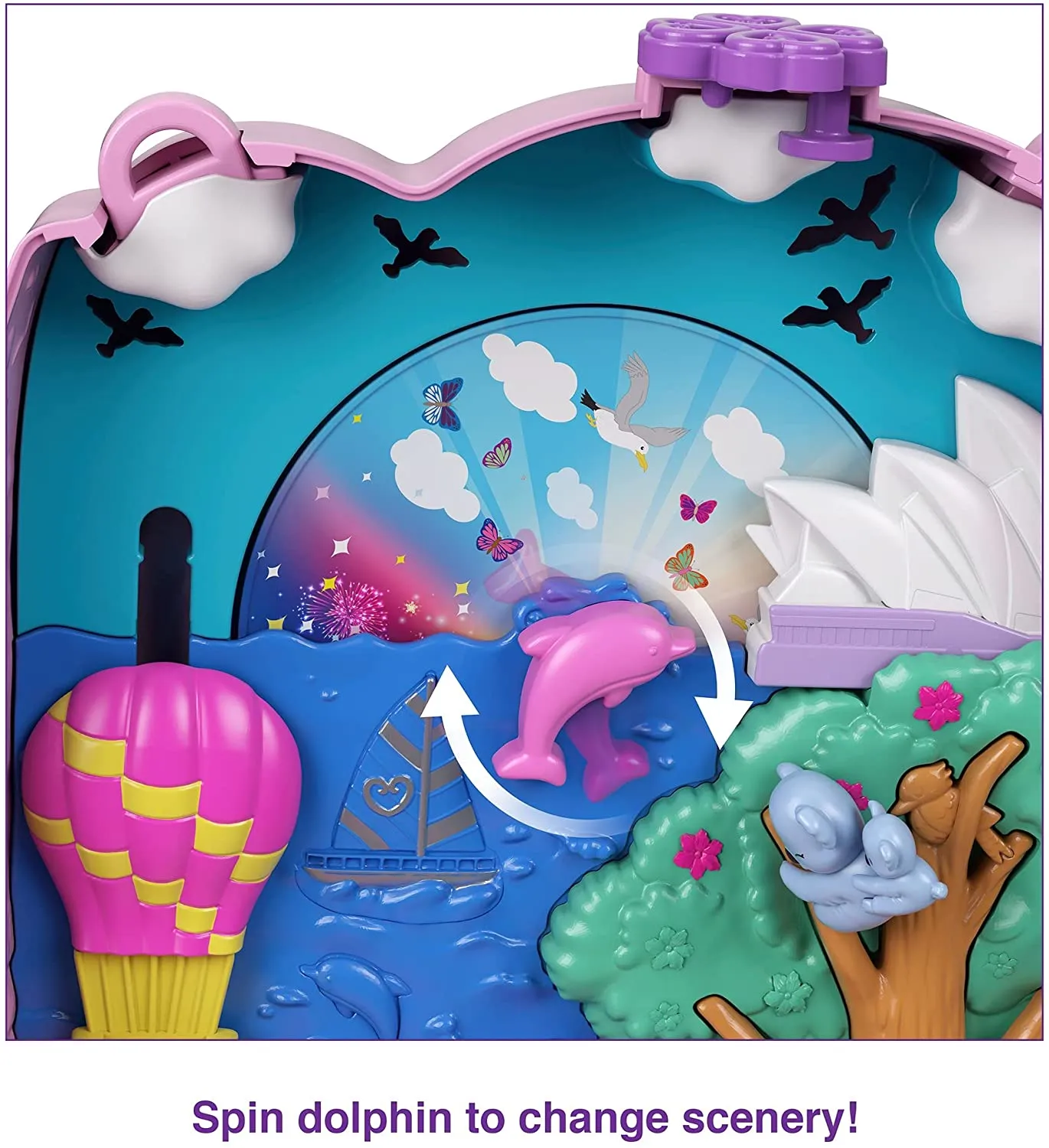 Polly Pocket Koala Adventures Wearable Purse Compact with Micro Polly Doll & Friend Doll, 8 Outdoor-Related Features, 5 Animals and More