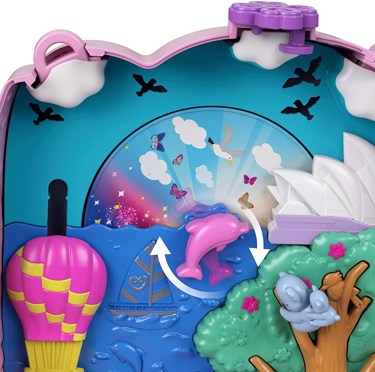 Polly Pocket Koala Adventures Wearable Purse Compact with Micro Polly Doll & Friend Doll, 8 Outdoor-Related Features, 5 Animals and More