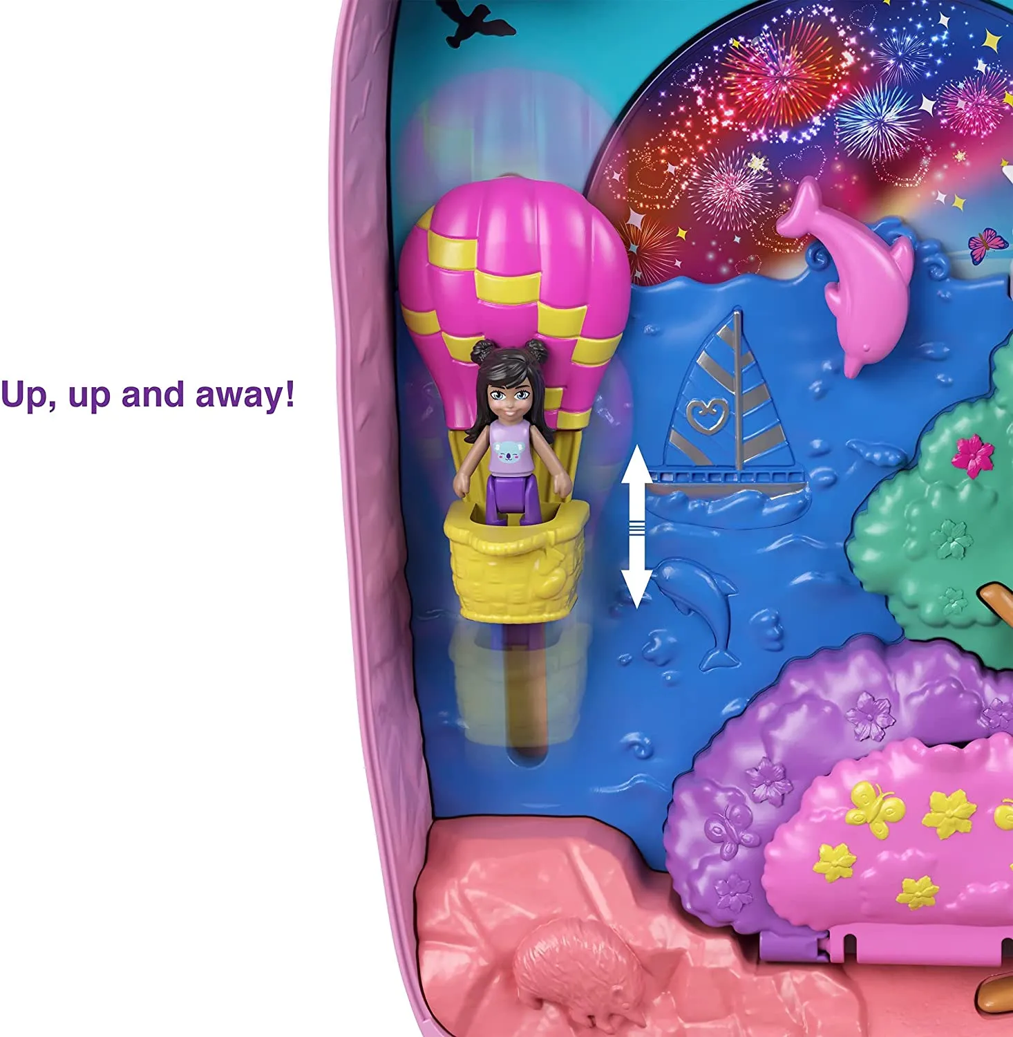 Polly Pocket Koala Adventures Wearable Purse Compact with Micro Polly Doll & Friend Doll, 8 Outdoor-Related Features, 5 Animals and More