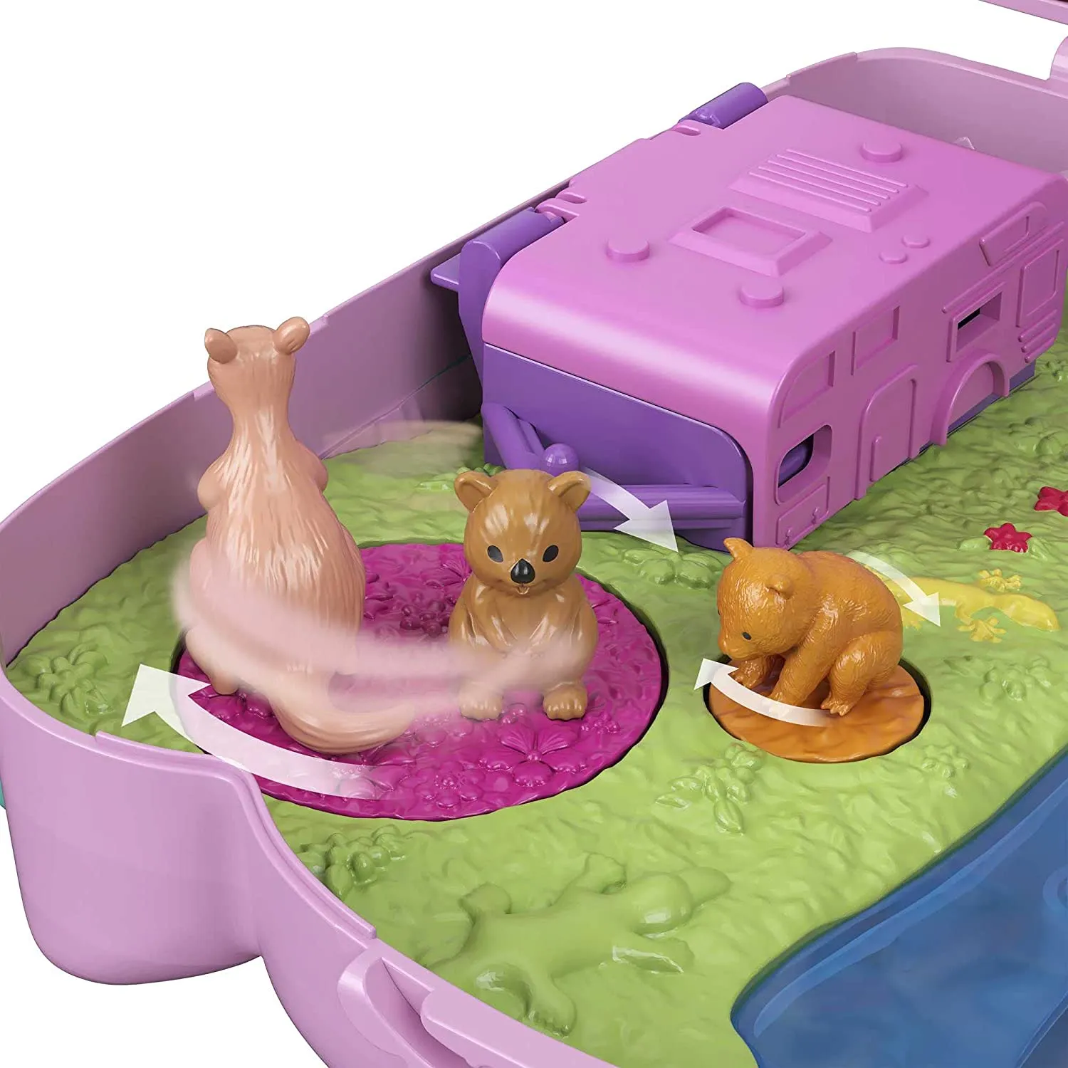 Polly Pocket Koala Adventures Wearable Purse Compact with Micro Polly Doll & Friend Doll, 8 Outdoor-Related Features, 5 Animals and More