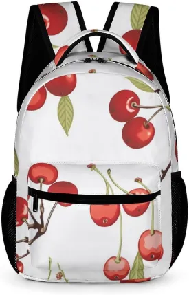 Red Cherry Cute Backpack Travel Daypack Print Back Pack Lightweight Laptop Shoulder Bag