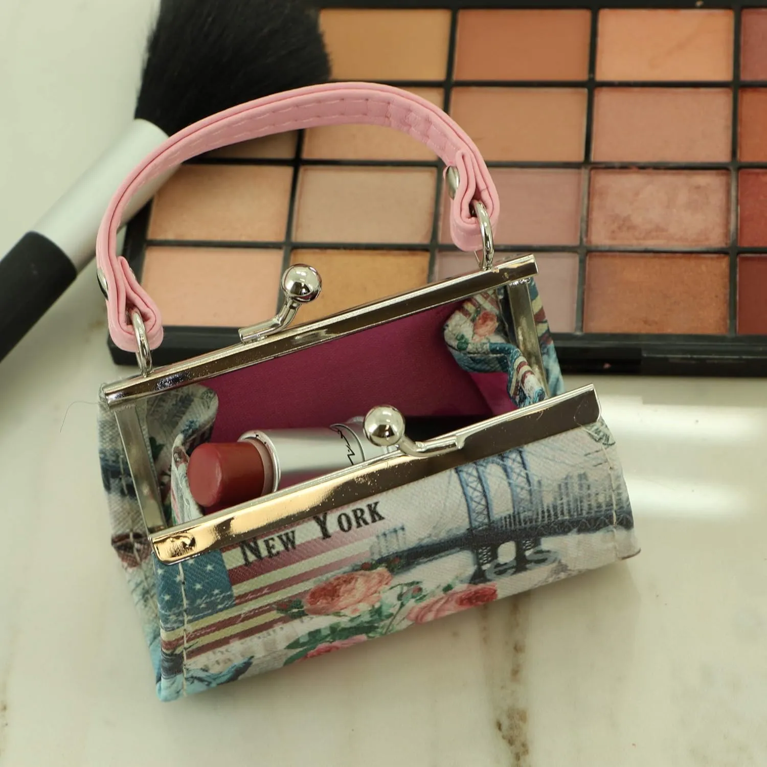 Souvenir Lipstick Case with Handle Mini Purse - New York