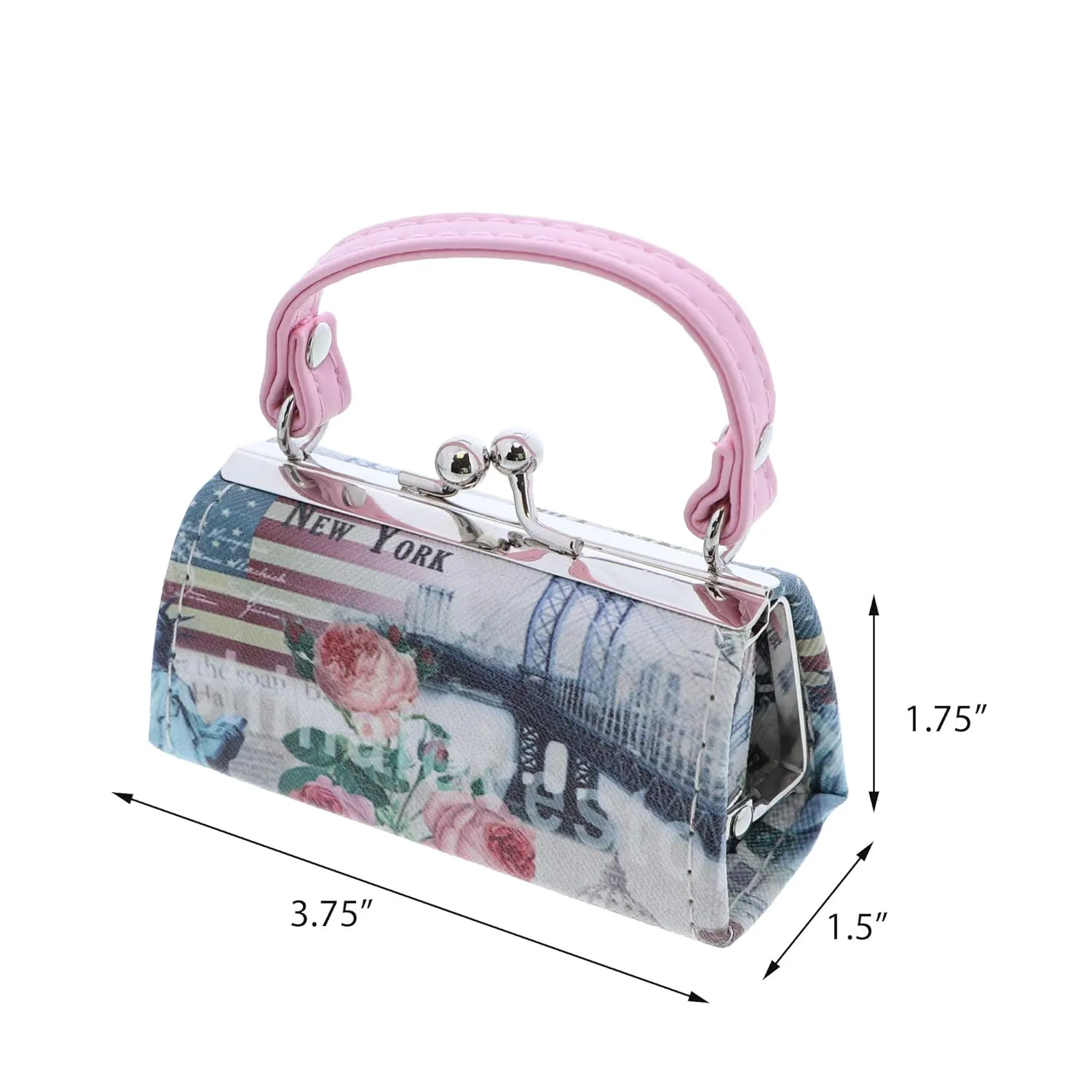 Souvenir Lipstick Case with Handle Mini Purse - New York