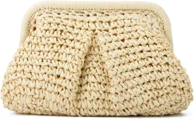 Straw Clutch Purses for Women Small Woven Dumpling Bag Summer Beach Clutch Wicker Crossbody Purses