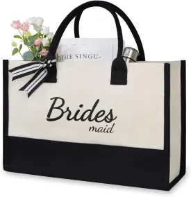 TOPDesign Canvas Tote Bag, Bridal Shower Gifts for Bride, Wedding Bachelorette Bride Gifts Shoulder Bag