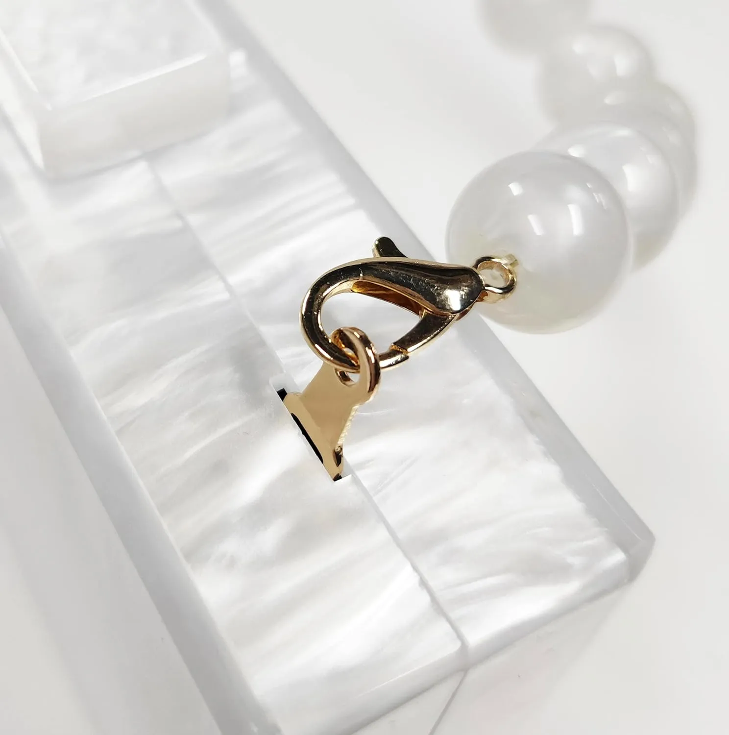 URAWOW Acrylic Evening Handbag Beads Bag for Women Graceful Shoulder Bag Satchel Marble Clutch Purses for Wedding Party